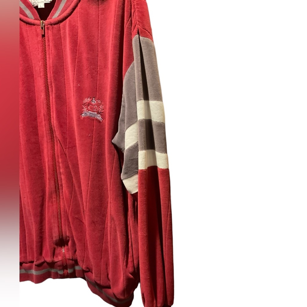 ** Christian Dior L E Connaisseur Red Velvet Jacket/ Sweater - Picture 6 of 13